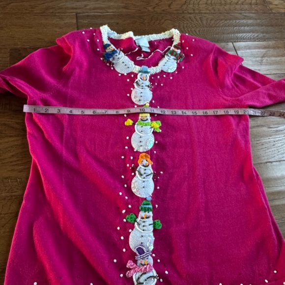 Berek Christmas Pink Snowman Cardigan‎